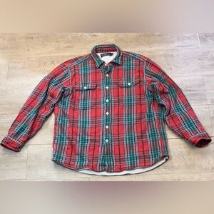Polo Ralph Lauren Men’s Plaid Cotton Flannel Thermal Lined Front Button Shirt L